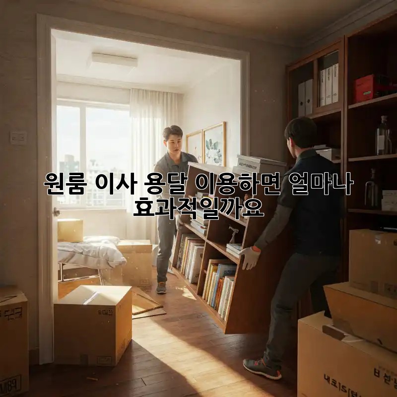 원룸 이사, 용달 이용하면 얼마나 효과적일까요?